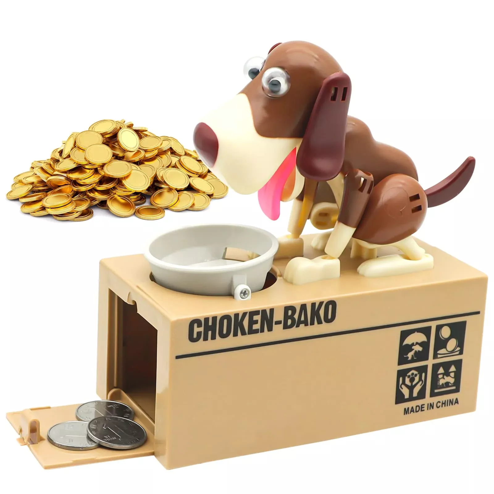 SAYTAY Double Dogs Coin Bank - Brown, 5.9x3.2