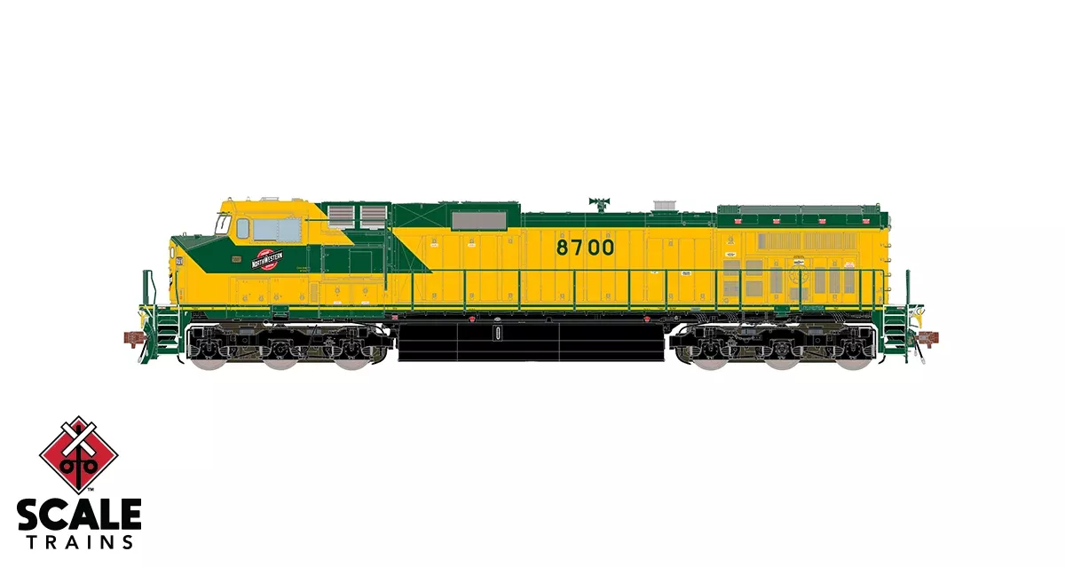 ScaleTrains 33472 Rivet HO Scale GE Dash 9 (C44-9W) Chicago NorthWestern CN&W 8700 DCC and LokSound