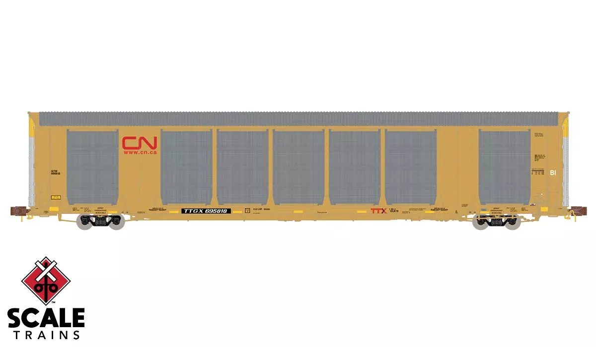ScaleTrains 33734 Rivet N Scale Gunderson Multi-Max Autorack Canadian National CN TTGX 695829