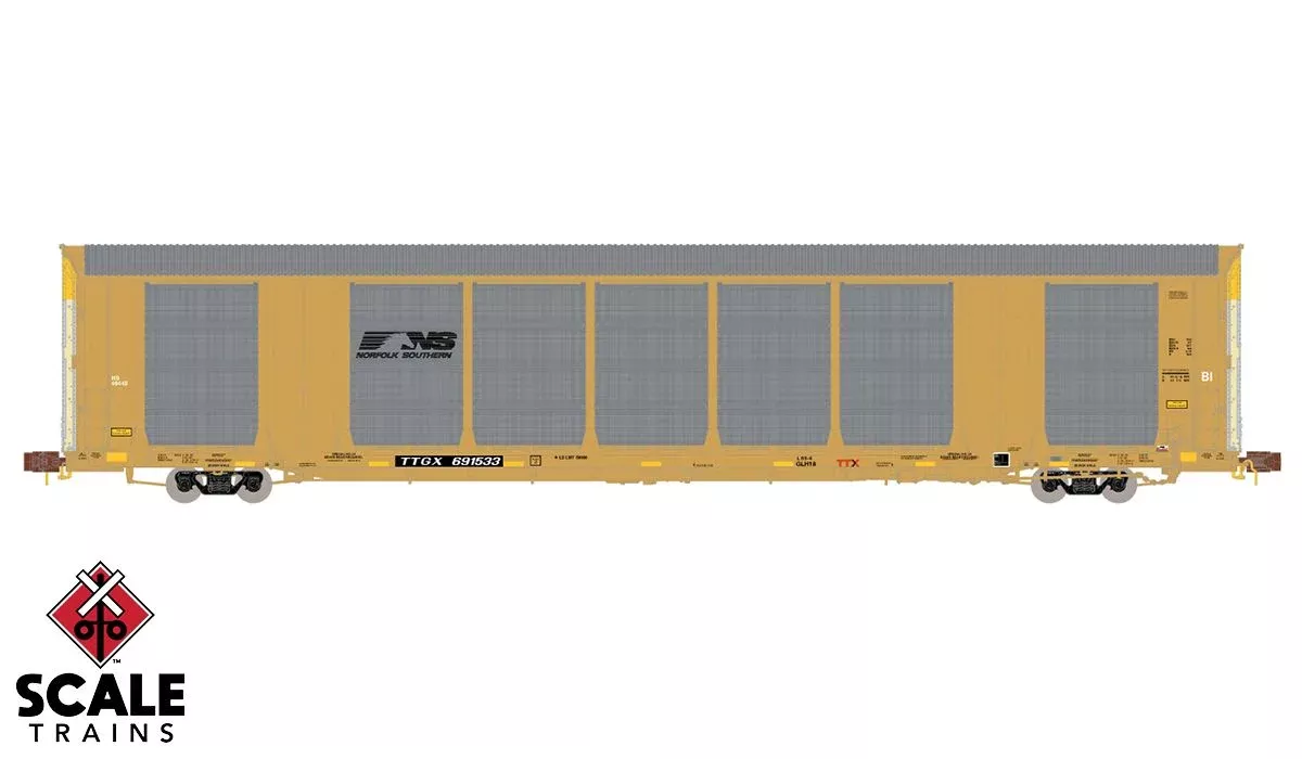 ScaleTrains 33757 Rivet N Scale Gunderson Multi-Max Autorack Norfolk Southern NS TTGX 691536
