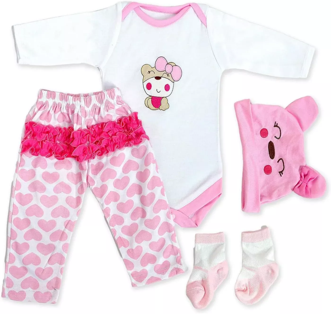 scnbom Pink Handmade Clothing Set for 20"-22" Reborn Baby Dolls