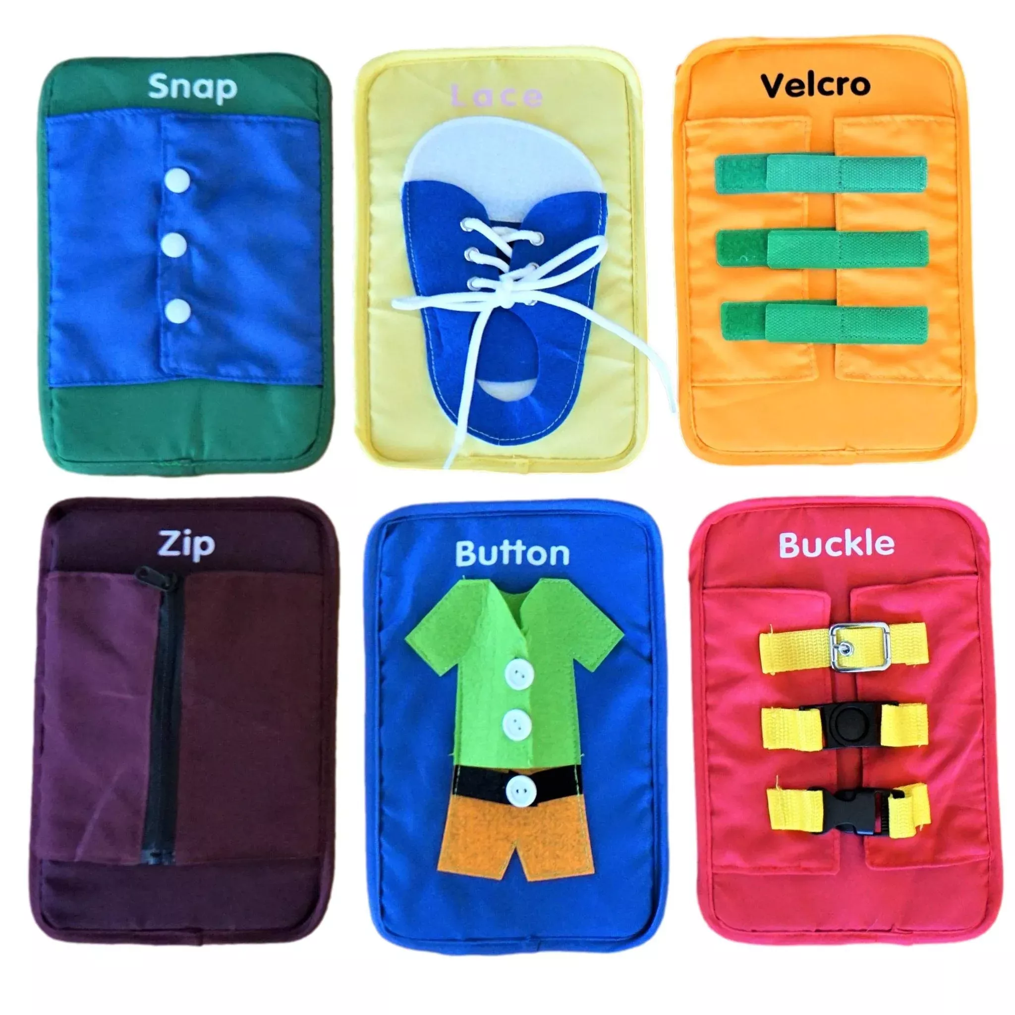 SENSORY4U Dressing Skills Cards Set for Kids - Medium, 6 Cards