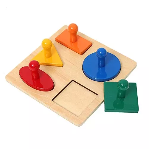 Shape Puzzles Adena Motessori 5-Shape Preschool Equipment Early Develo