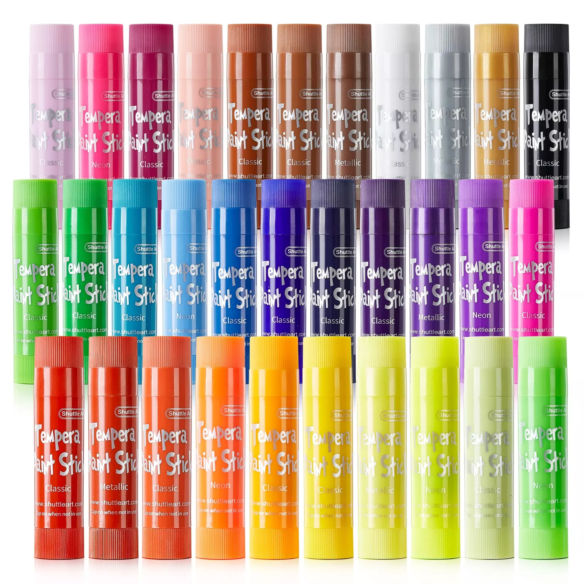 Shuttle Art Tempera Paint Sticks 32 Colors Quick Drying 1 Count
