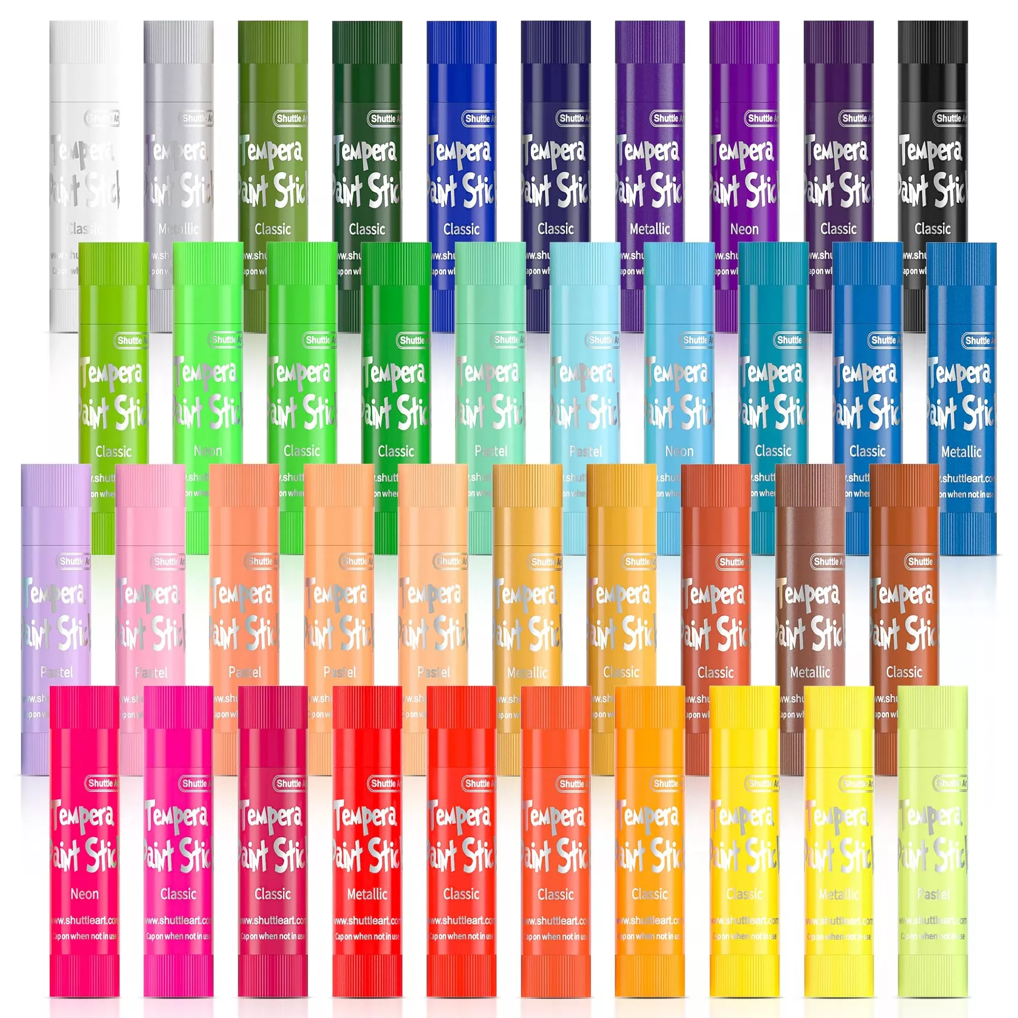 Shuttle Art Tempera Paint Sticks, 40 Colors, Quick Drying, 1