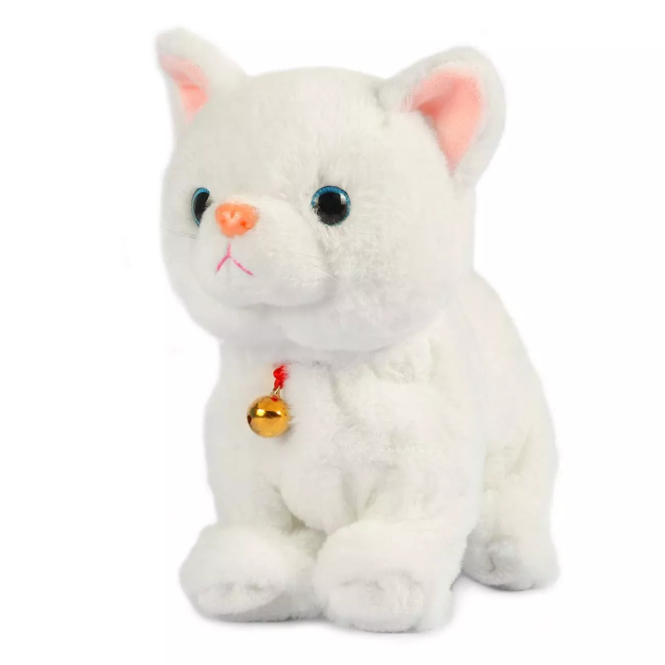 Smalody Electronic Plush Toy Cat - Interactive Sound Control, White