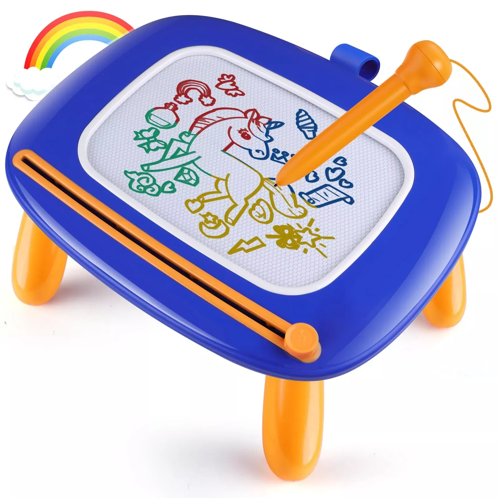 Smasiagon Magnetic Drawing Board for Toddlers, 8.9" Dark Blue