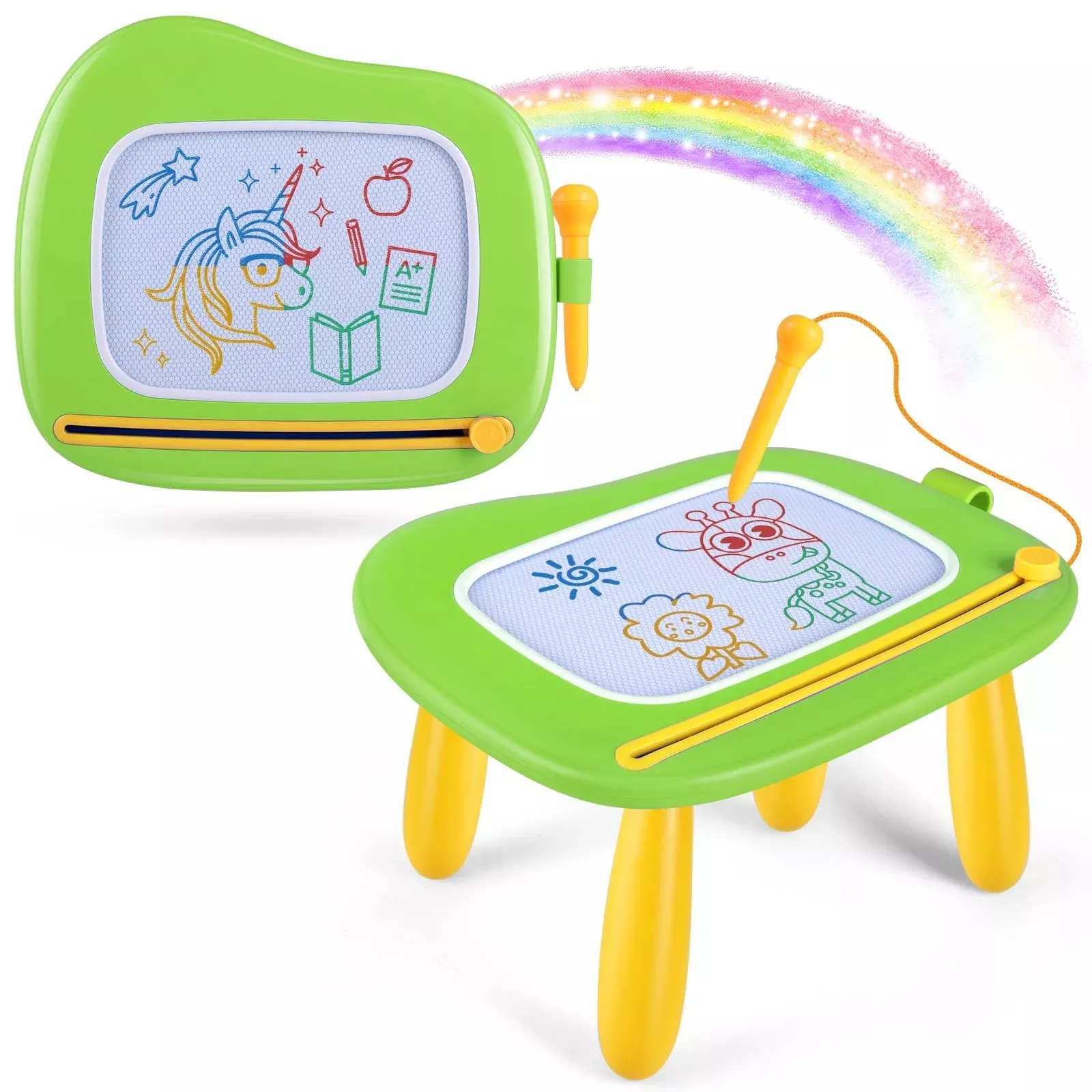 Smasiagon Magnetic Drawing Board for Toddlers, Green, 9.8"