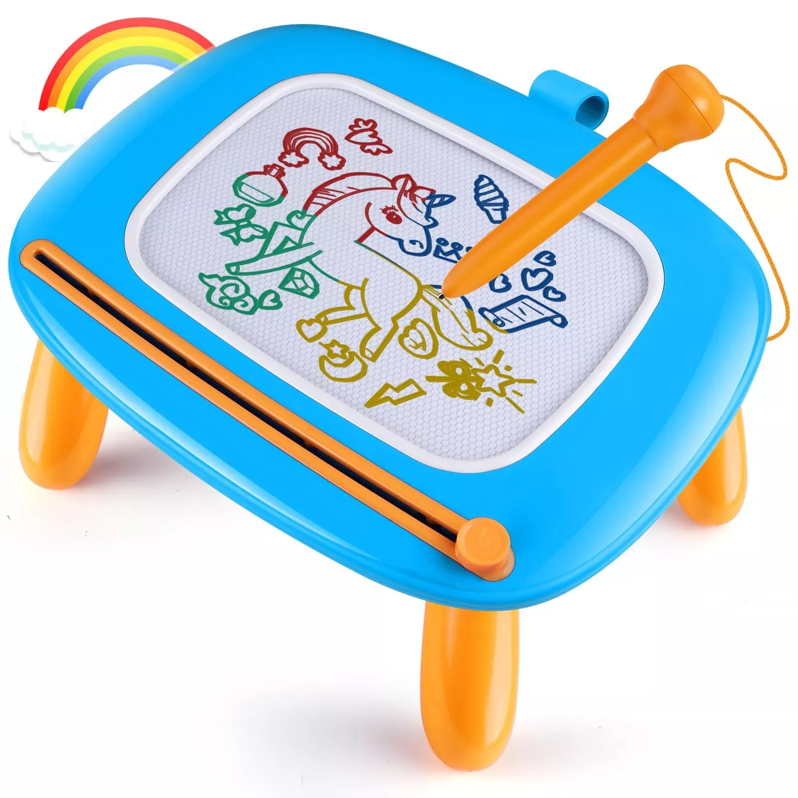 Smasiagon Magnetic Drawing Board for Toddlers, Light Blue, 10"W x