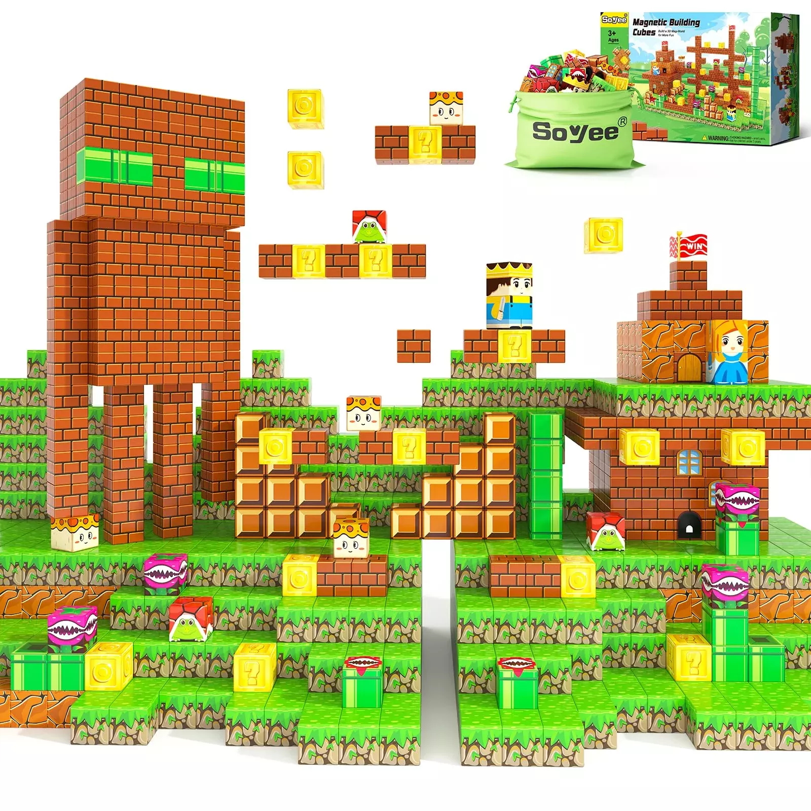Soyee Magnetic Blocks Building Set 108pcs for Kids, Multi-Color