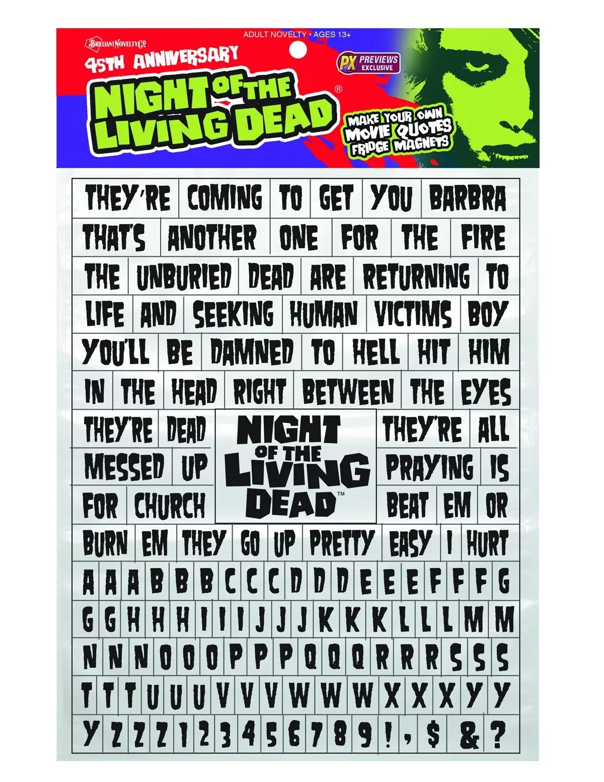 Spherewerx Word Puzzle Refrigerator Magnets - Night of the Living Dead - Multi-colored