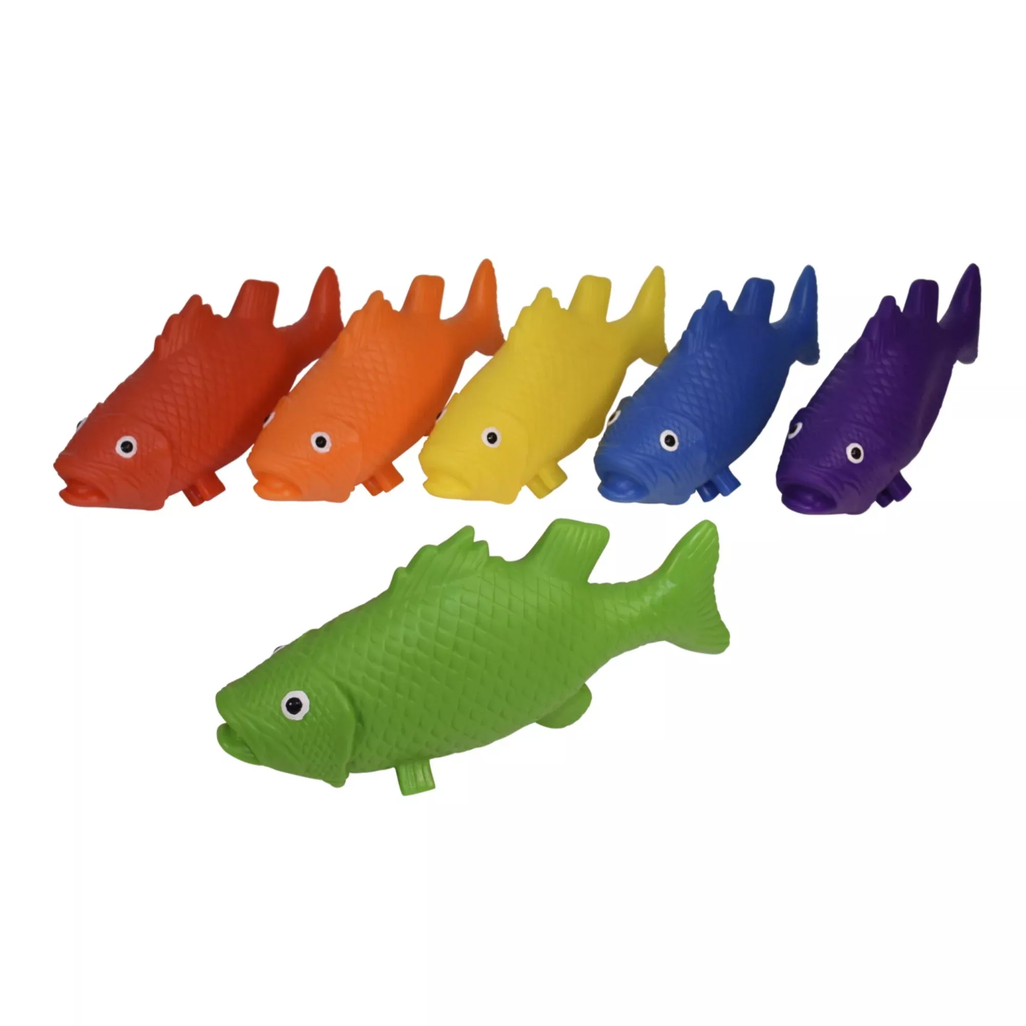 Sportime Rubberlike Fish, Assorted Colors, Set Of 6