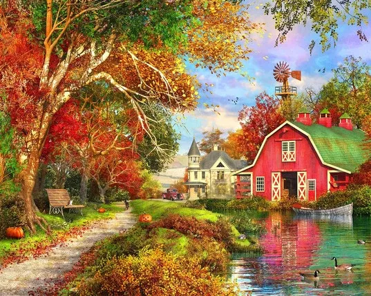 Springbok 33-11130 Autumn Barn 1000 Piece Puzzle