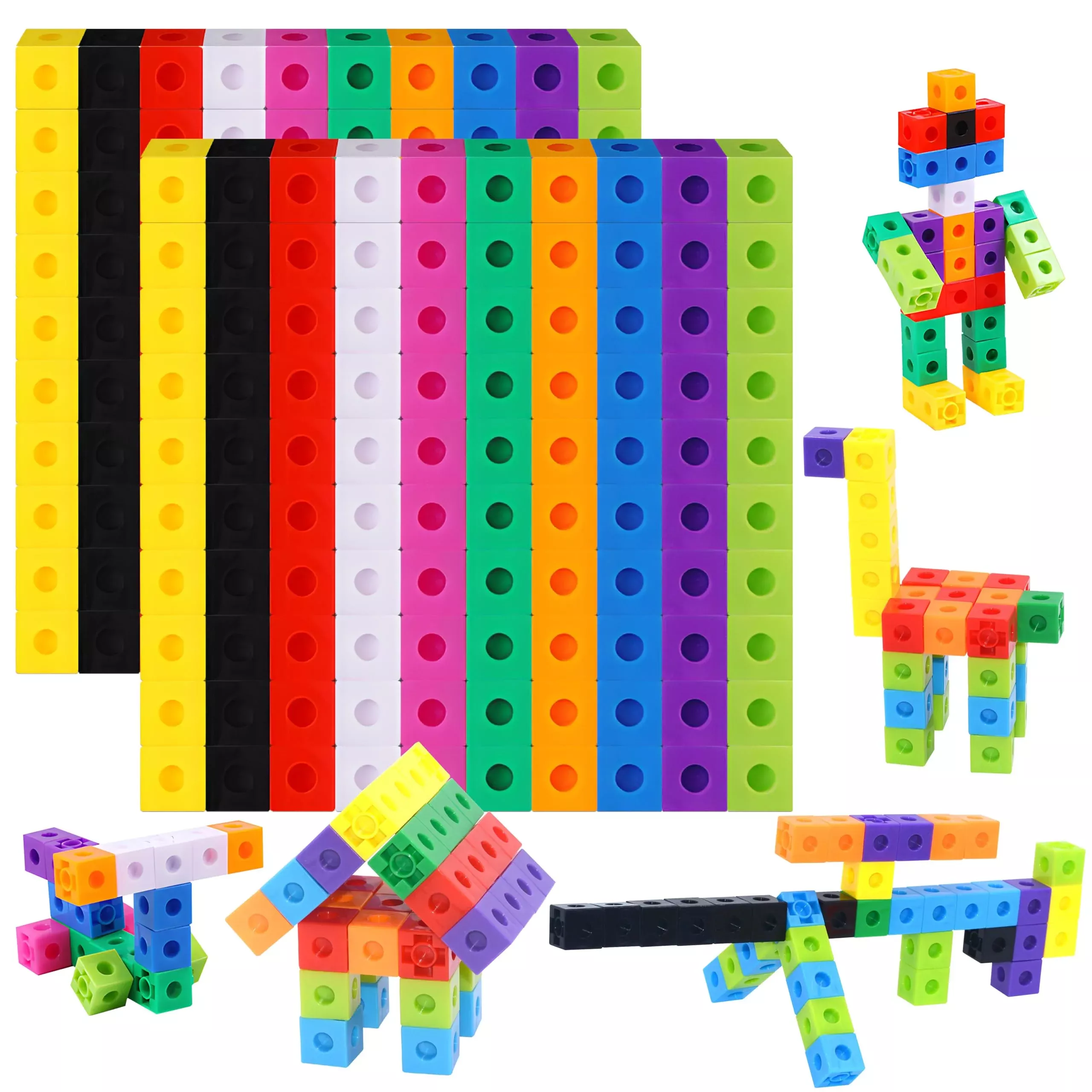 Spritegru 200Pcs Math Linking Cubes, Math Cubes Manipulative Connectin