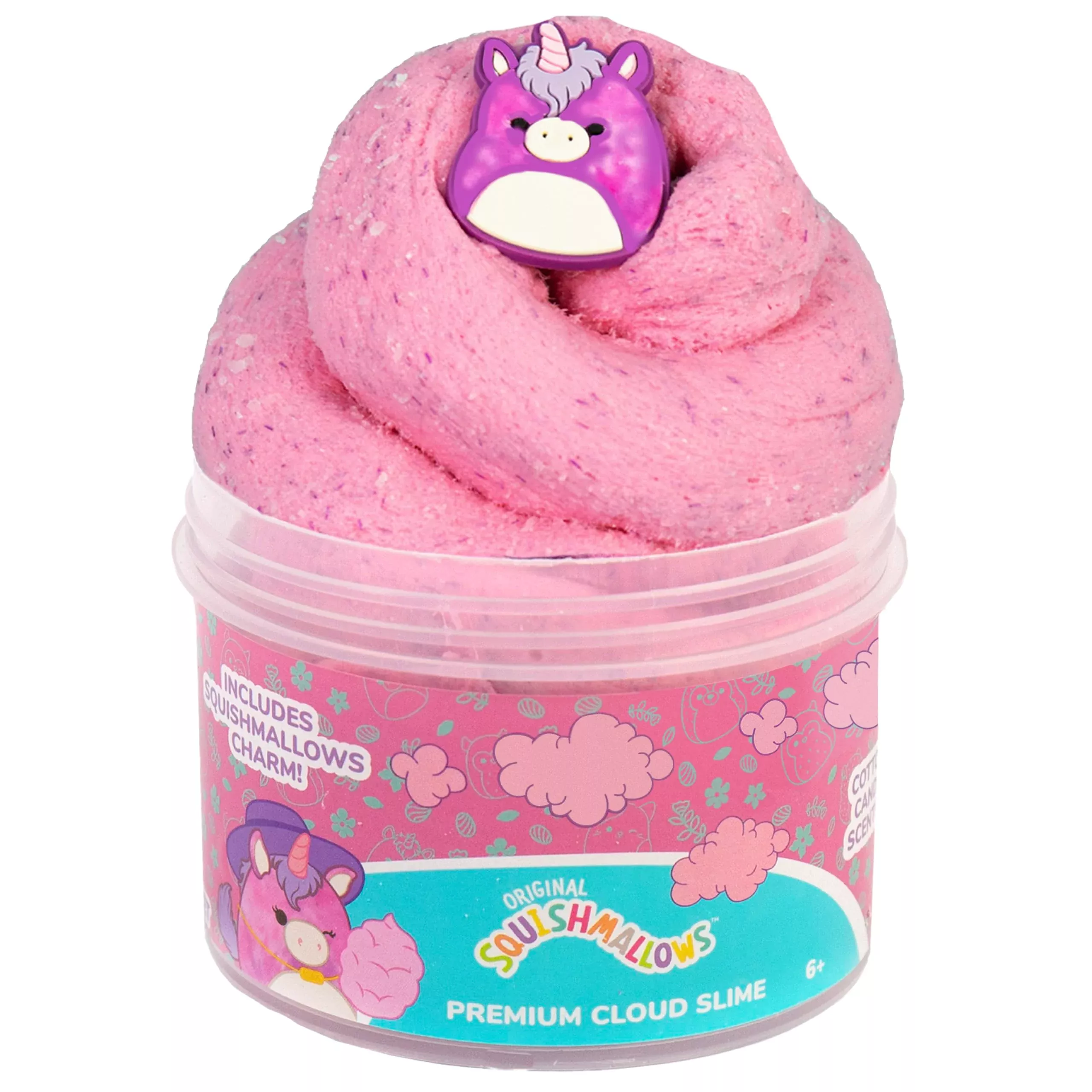 Squishmallows Premium Cotton Candy Scented Slime 8 oz Pink Multi
