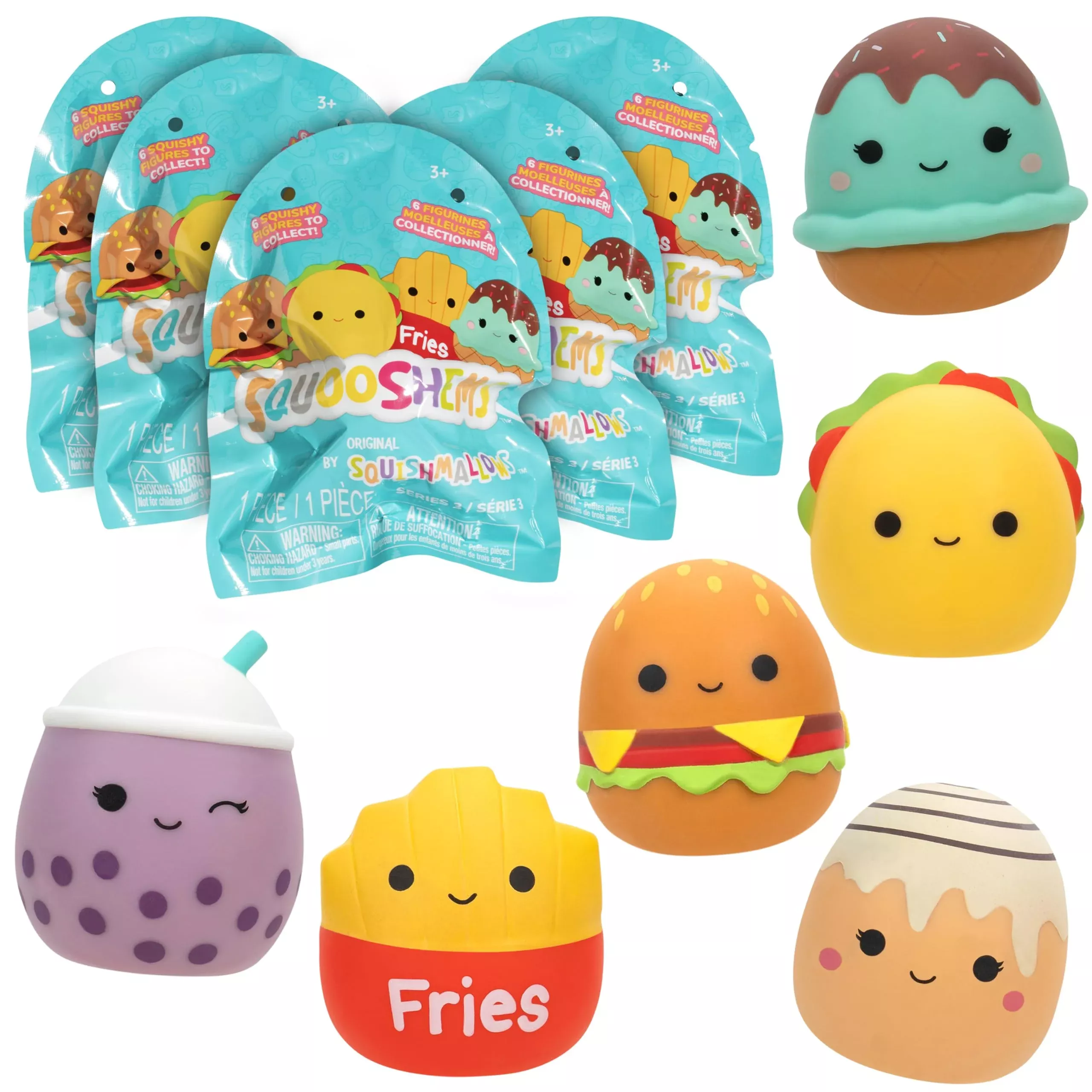 Squishmallows Squooshems Mini Food Figures 5 Pack Multi Color