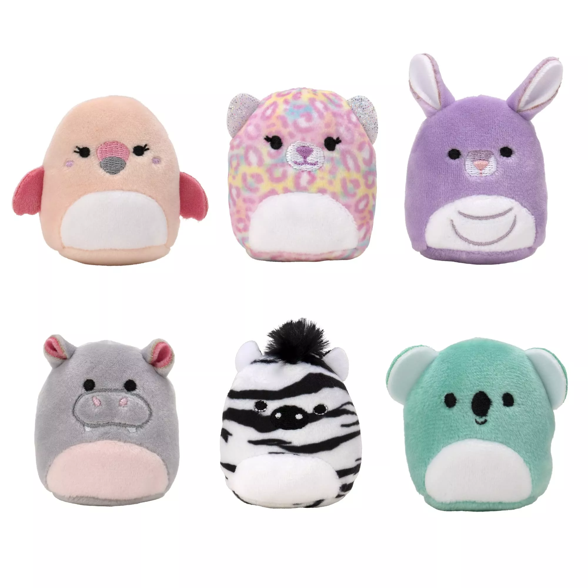 Squishville Mini Squishmallow Wildlife Squad 6-Pack 2-Inch Plush Toys
