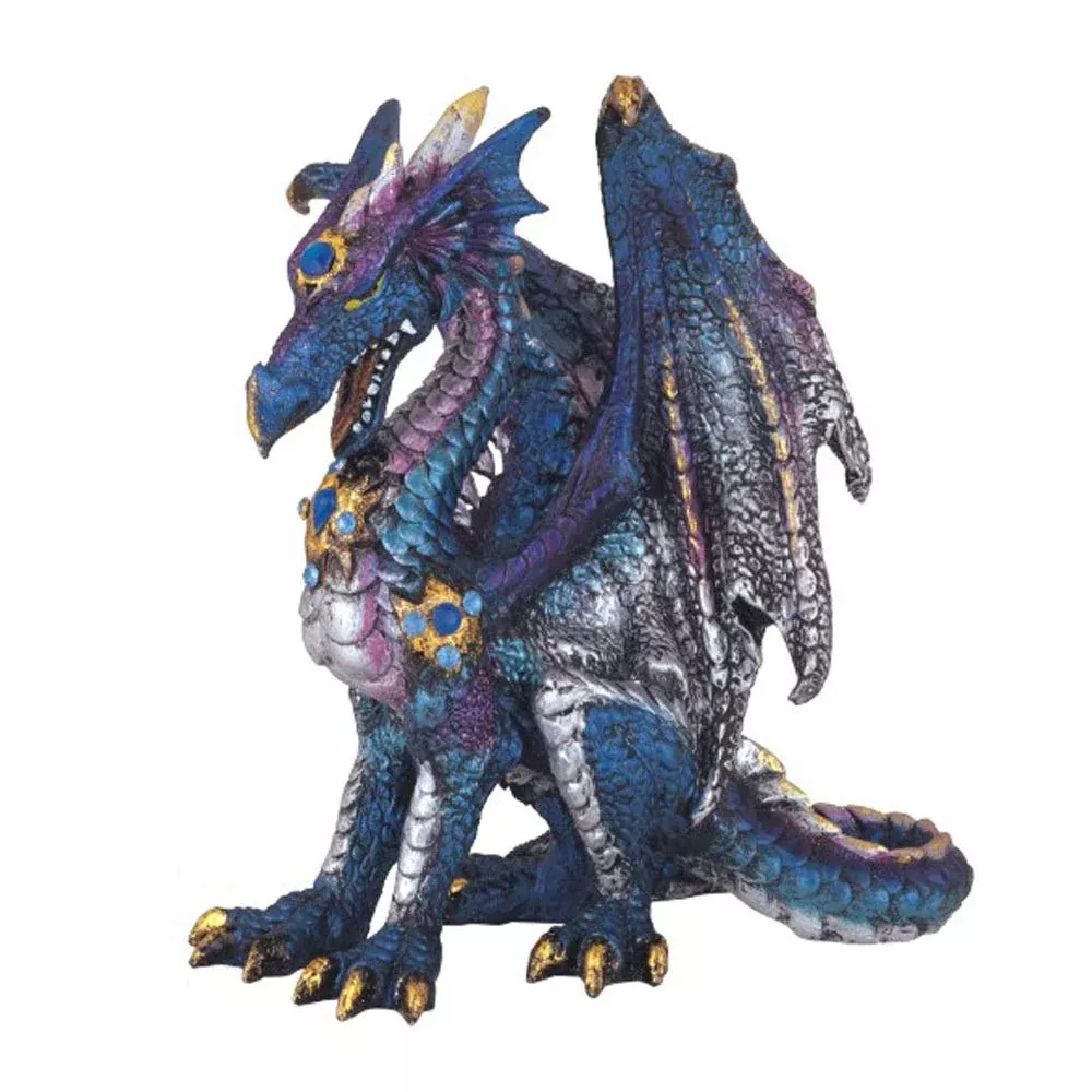 StealStreet Dragon Figurine Collectible Statue 4.5" Blue Polyresin