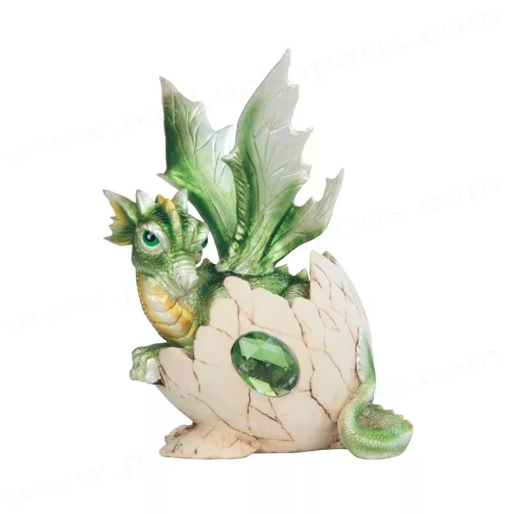 StealStreet Green Baby Dragon in Eggshell Figurine 5.75"
