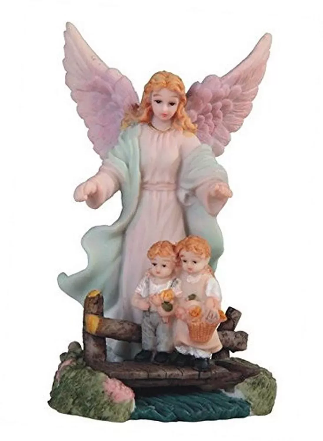 StealStreet Guardian Angel Statue Figurine 5" White Poly Resin