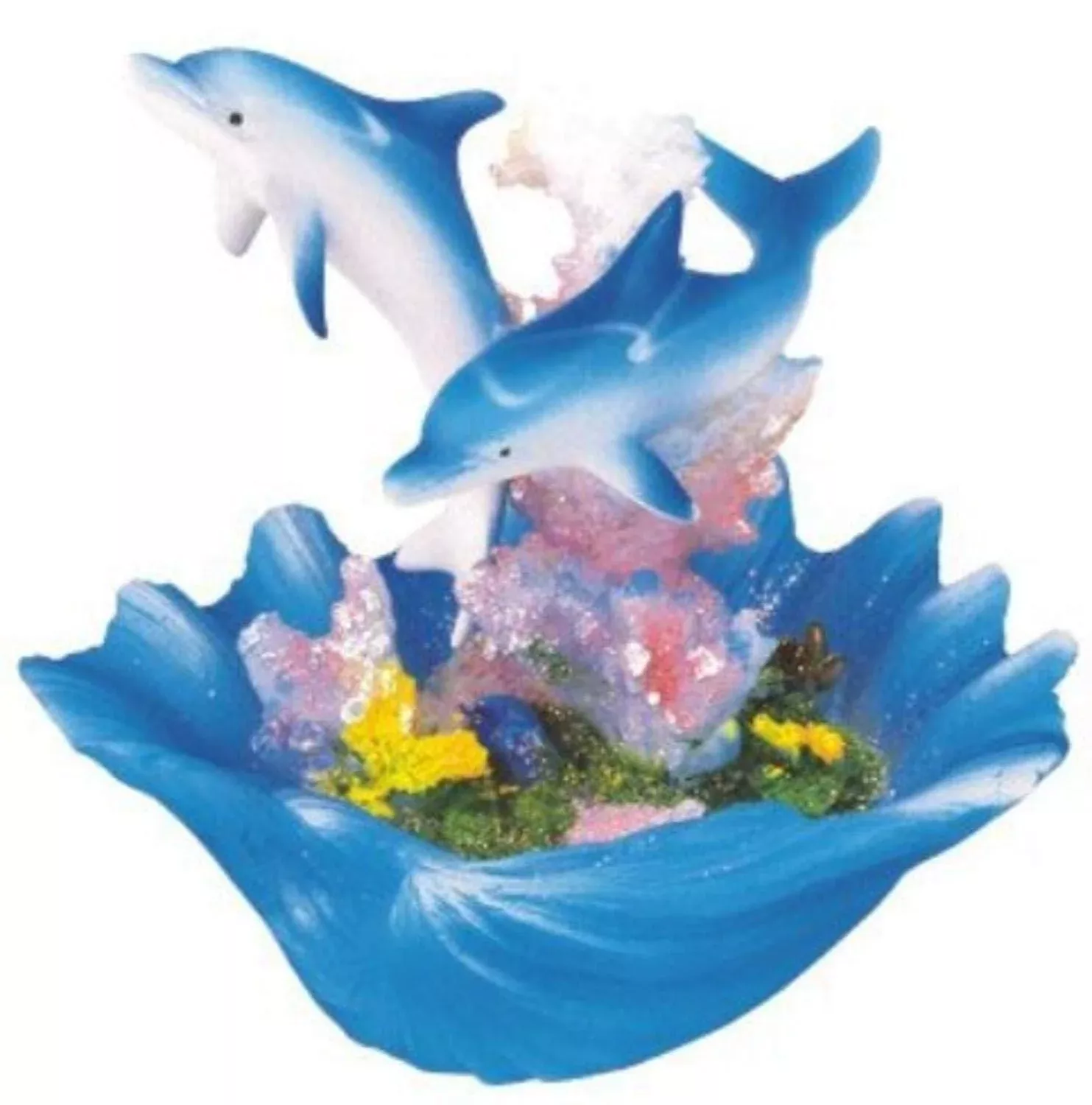 Stealstreet Marine Life Dolphin With Seashell Design Figure Decoration