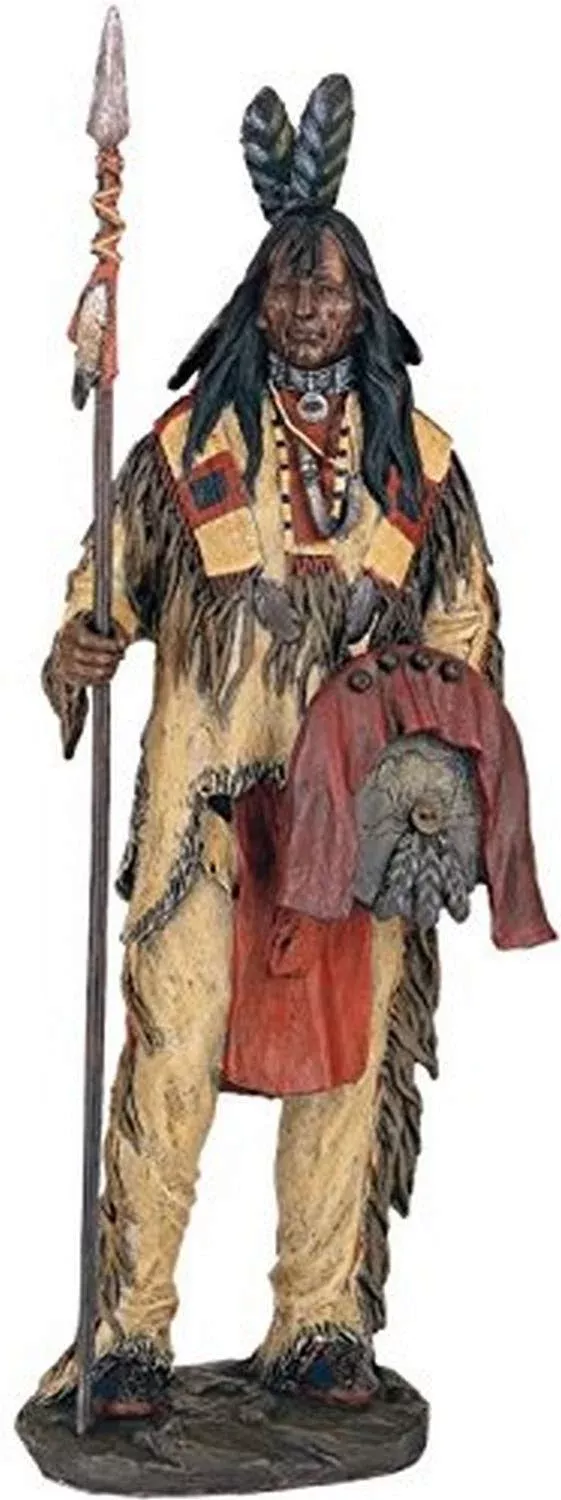 StealStreet Native American Warrior Figurine Statue 14" Multicolor Polyresin
