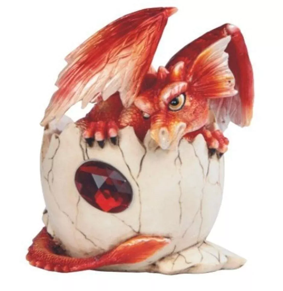 StealStreet Red Baby Dragon Figurine 4.75 Inch in Eggshell