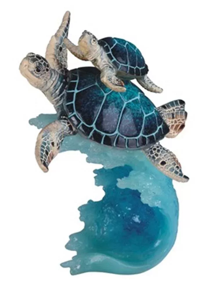 StealStreet Sea Turtle Figurine Statue 8.75" Multicolor Poly Resin