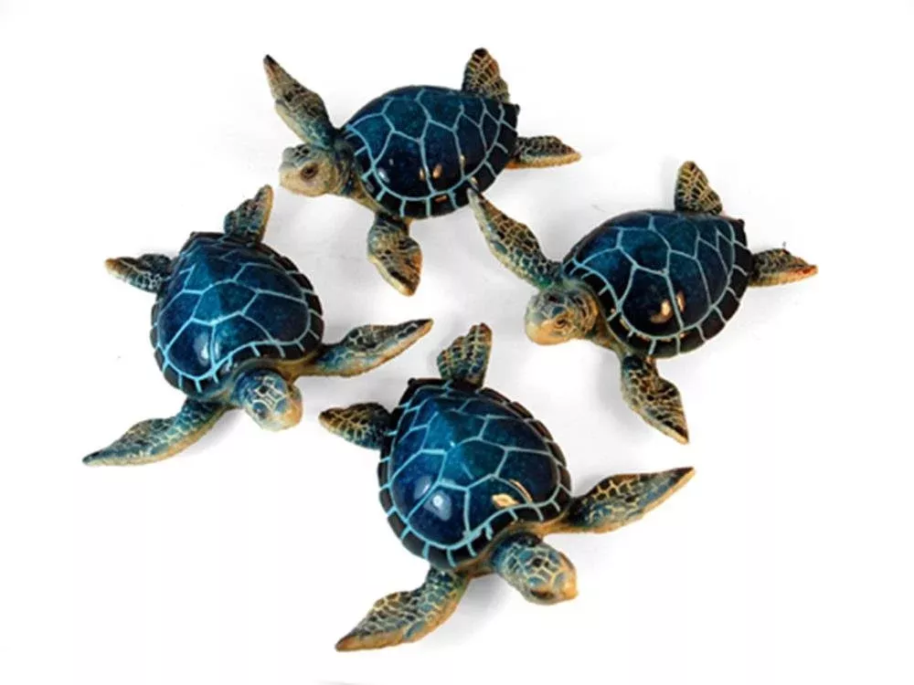 StealStreet Sea Turtle Figurines Set of 4 - Blue and Green, 4.