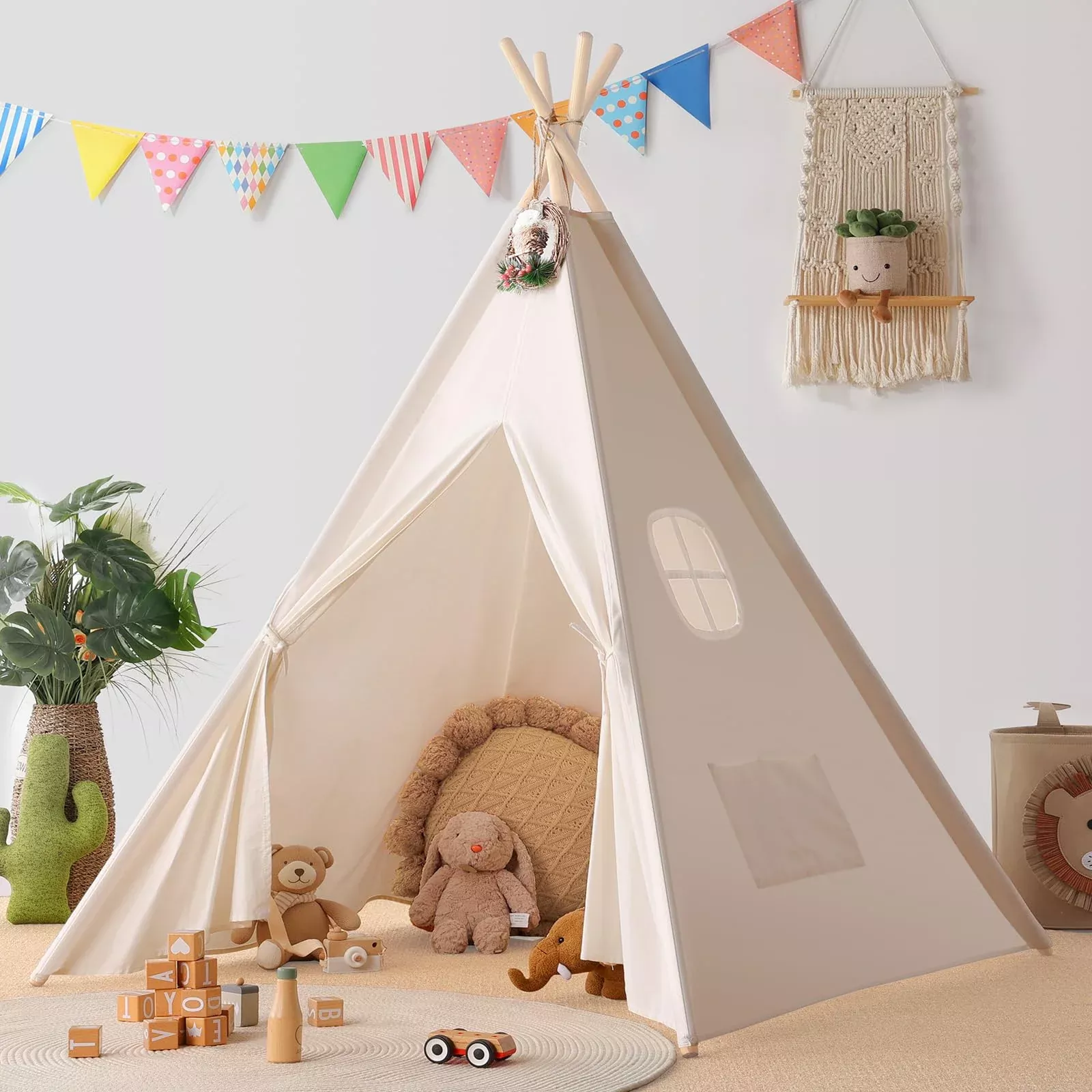 Sumbababy Teepee Tent for Kids, 47" x 47" x