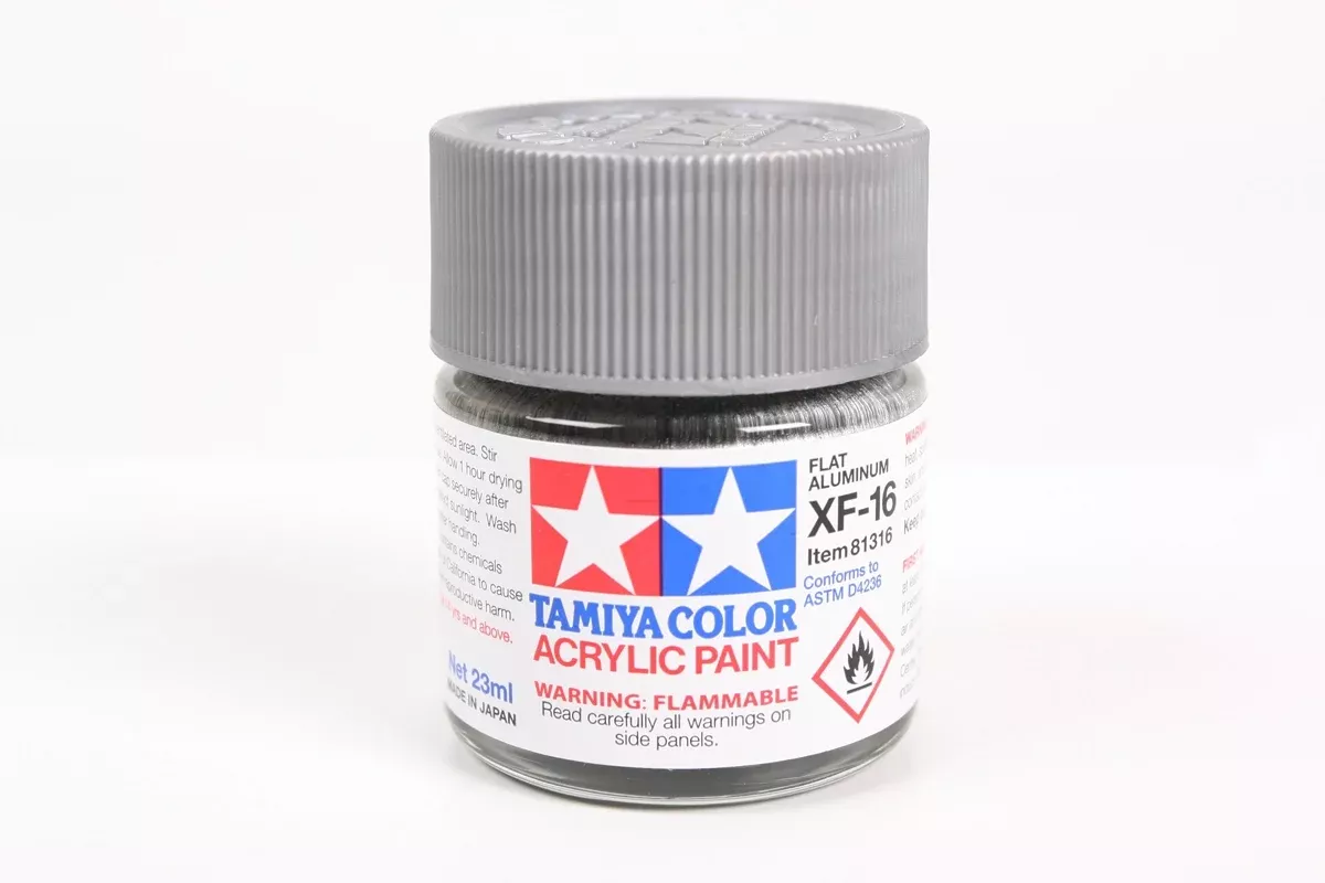 Tamiya 81316 Acrylic Model Paint XF-16 Flat Aluminum 23ml (3/4oz)