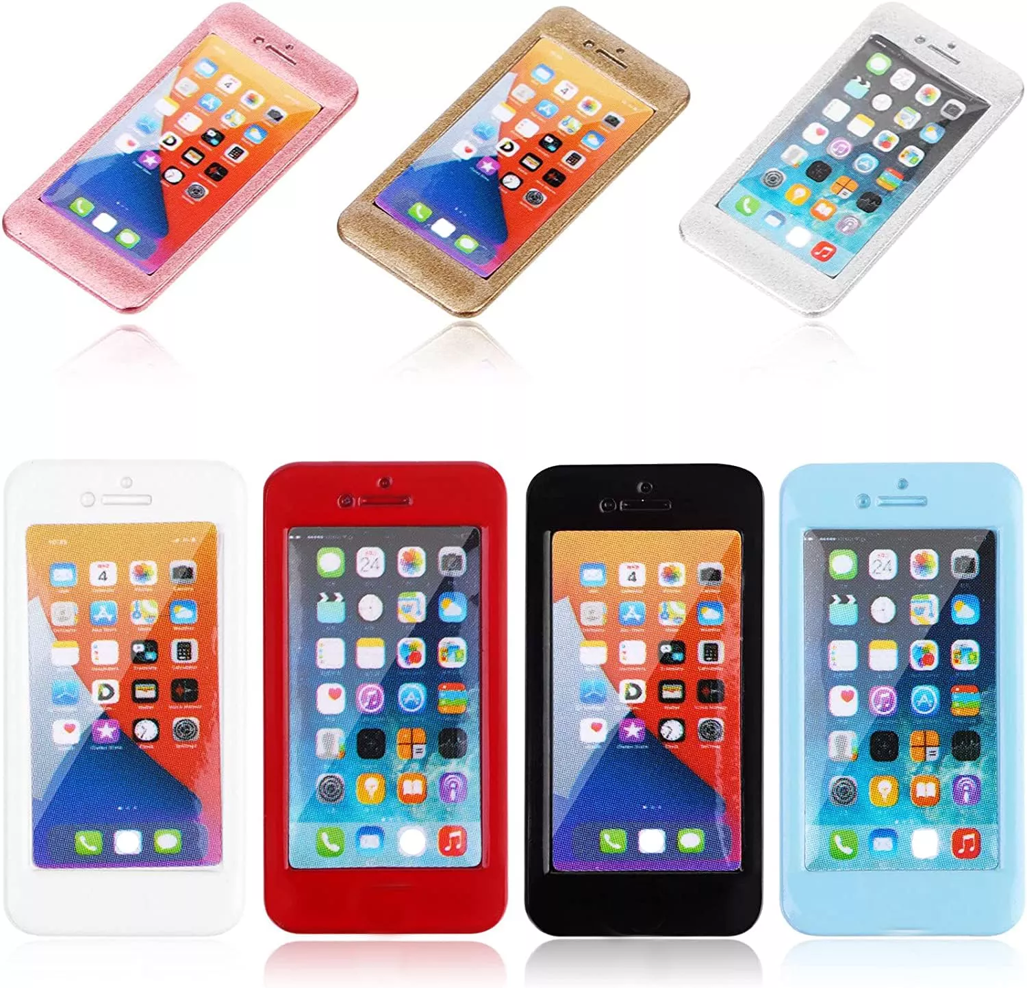 TBoxBo Mini Mobile Phone Models for Dollhouse, Alloy, 7 Colors
