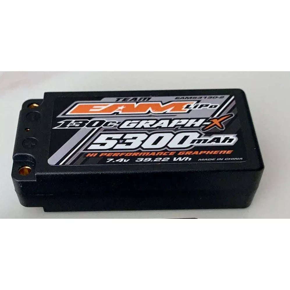 Team EAM 5300 130C Graphene 7.4V 2S Shorty Pack LiPo Battery