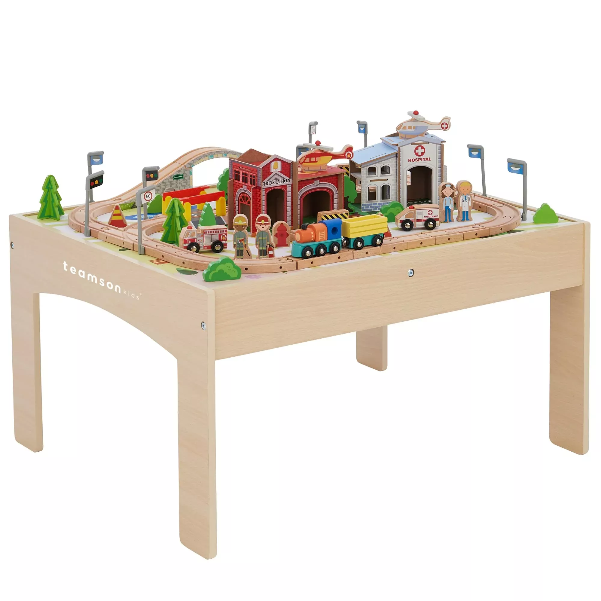 Teamson Kids Train Table Set With 85 Pieces, Preschool Play Lab Activi