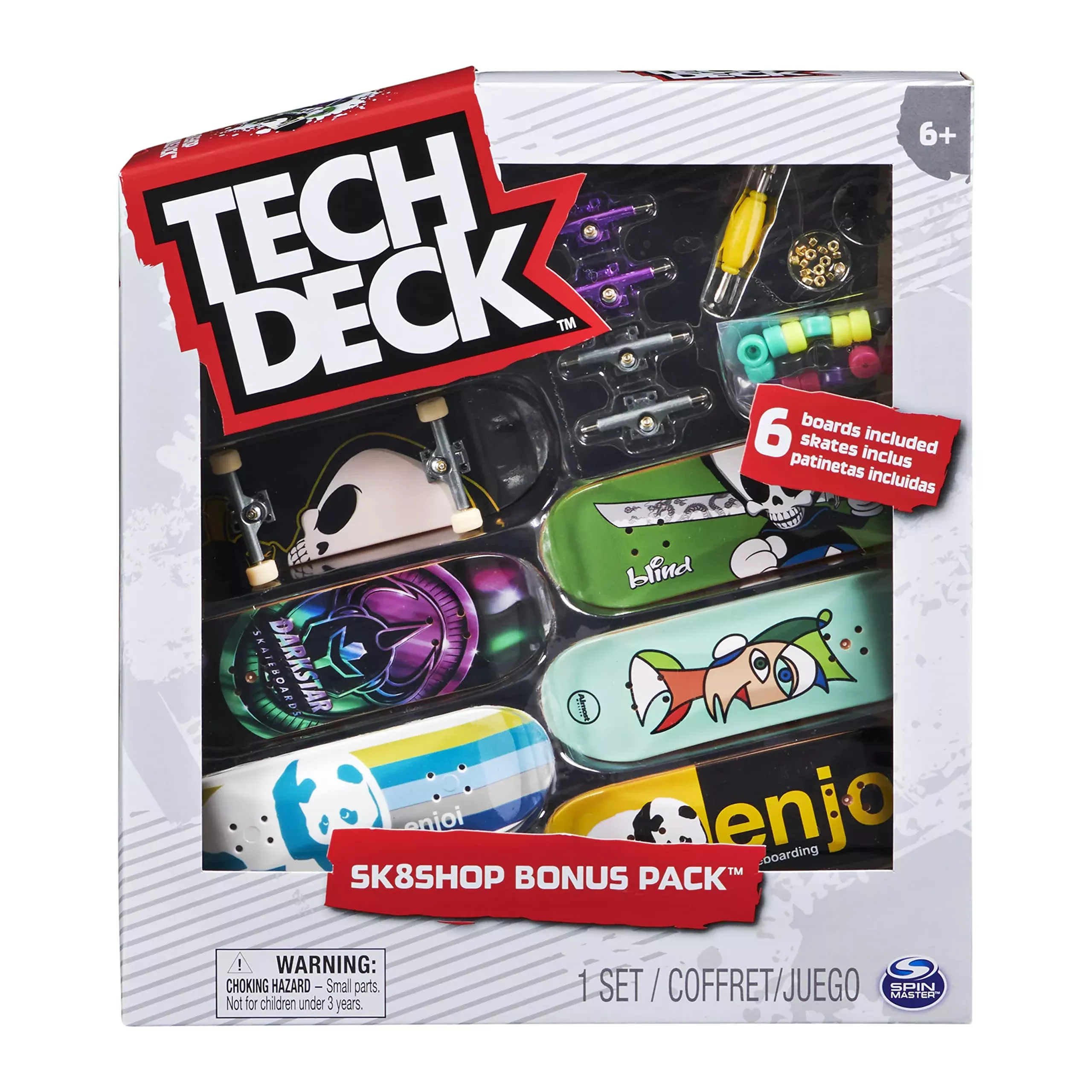 TECH DECK Fingerboard Sk8shop Bonus Pack, Multicolor, 6 Pieces