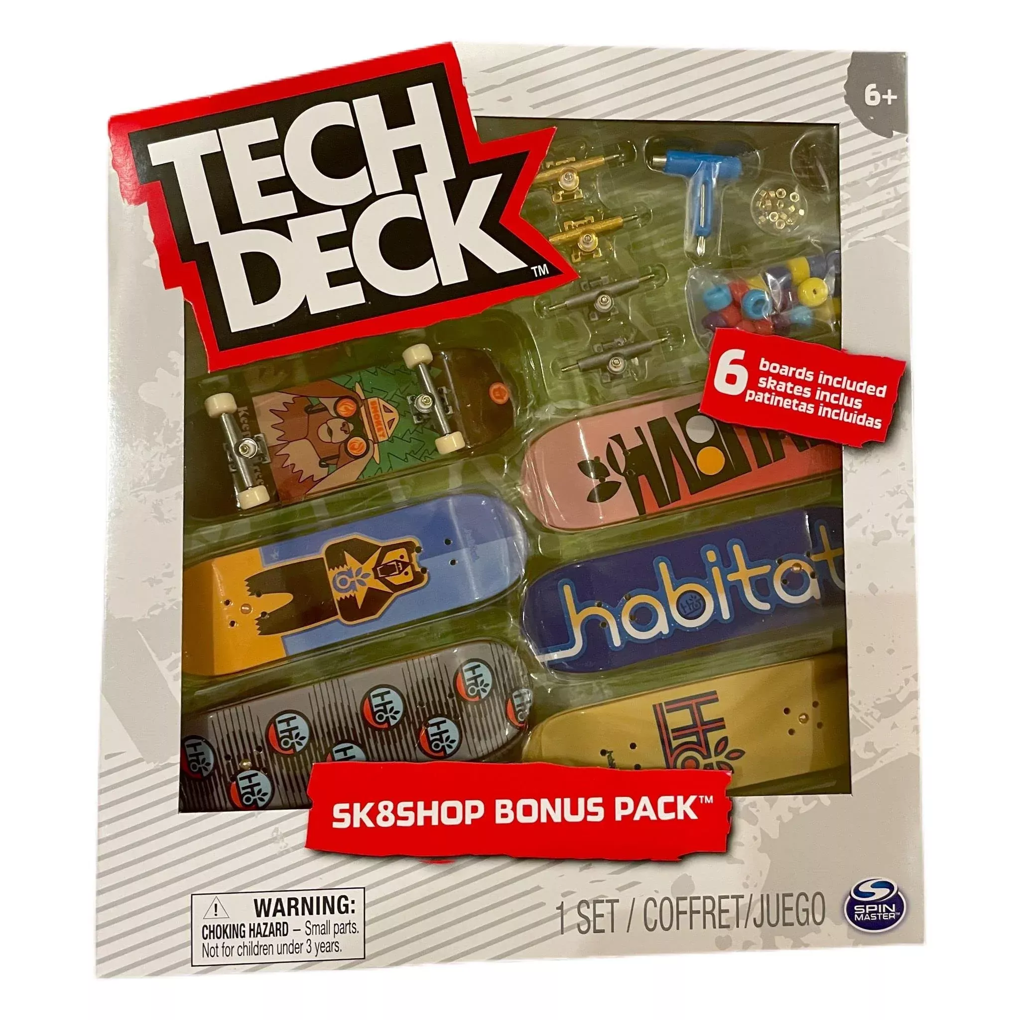 TECH DECK Sk8shop Bonus Pack - 6 Fingerboard Decks, Customizable