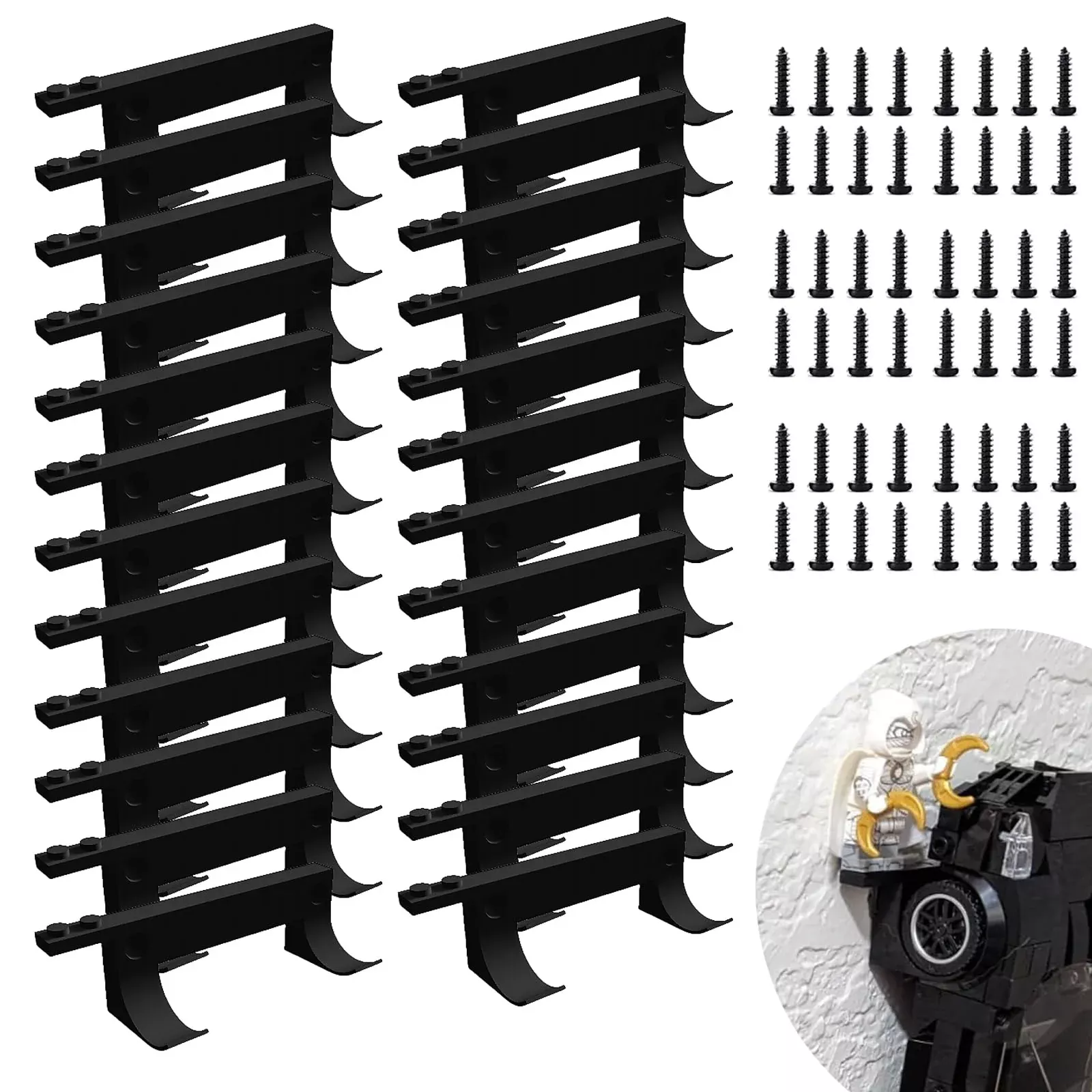 TEYOUYI LEGO Speed Champion Wall Mount Display Black Small