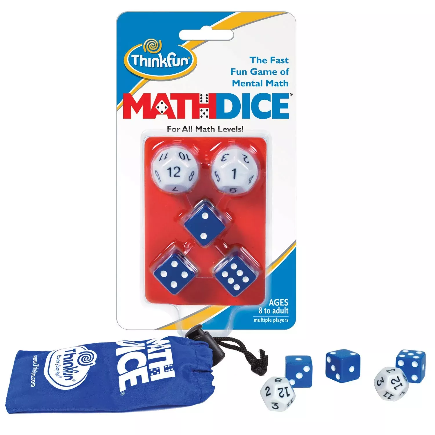 ThinkFun Math Dice Game for Kids | Small to Medium | Clear