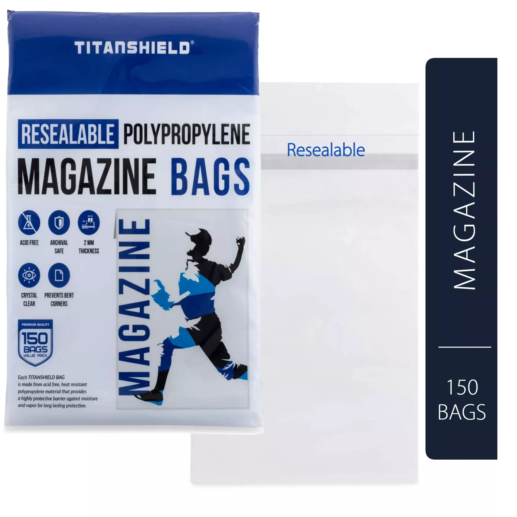 TitanShield Magazine Bags, Clear, 8-3/4" x 11-1