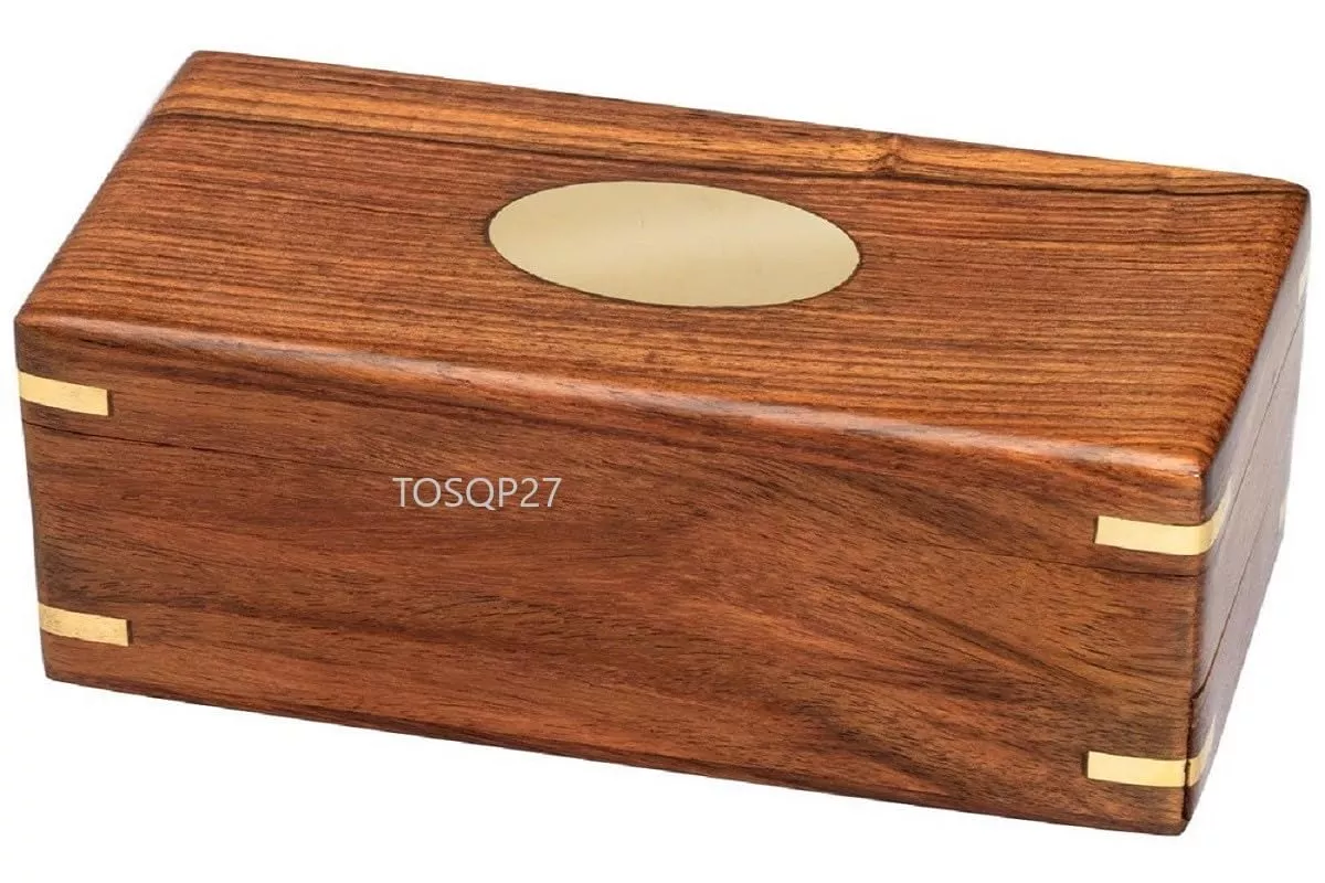 TOSQP27 Rosewood Enigma Box Puzzle Gift Organizer 6x3x2.