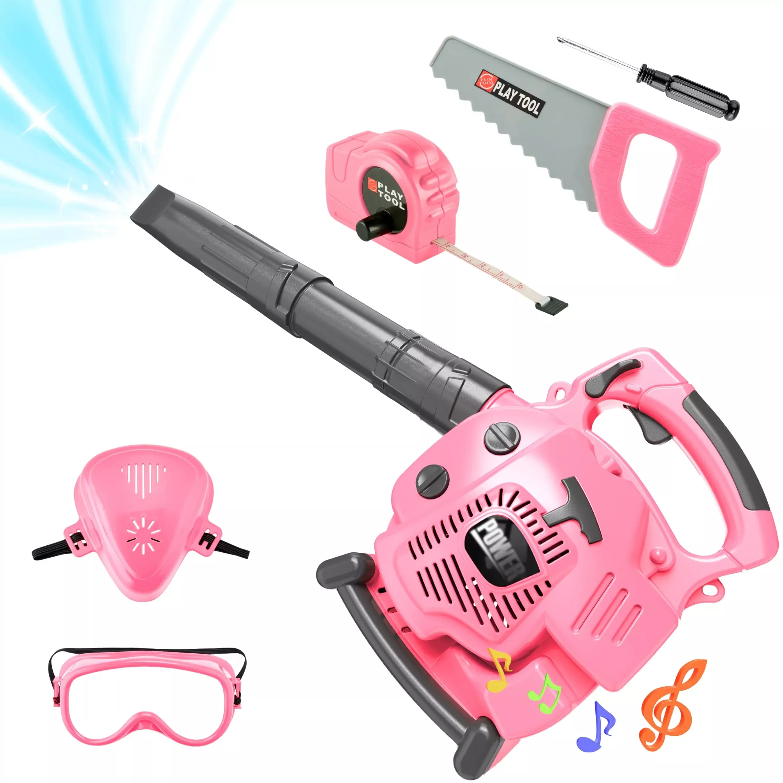 Toy Choi'S Leaf Blower Toy Tool Pretend Play Series,Pink Outside Const