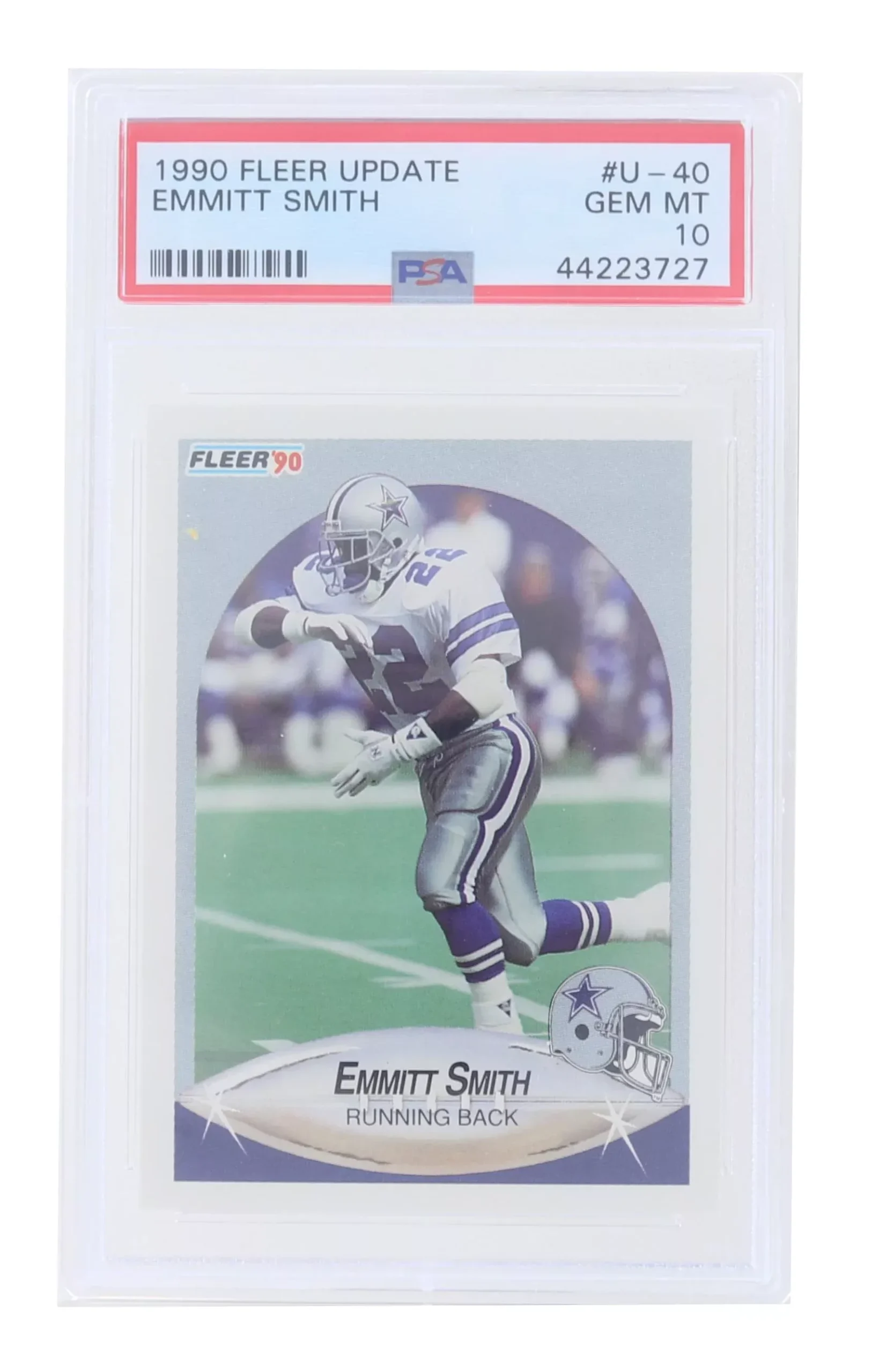Toynk PSA Graded Fleer 1990 NFL Emmitt Smith Card Blue One Size
