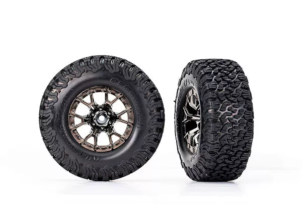 Traxxas 10186 Black Chrome Ford Raptor R™ Wheels with BF Goodrich All-Terrain™ T/A KO2 Tires 4x4