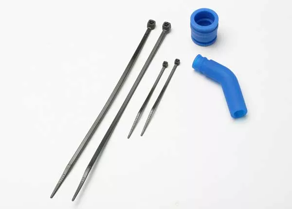 Traxxas 5245 Blue Molded PipeCoupler and Blue Rubber Exhaust Deflector