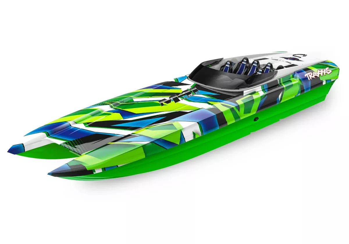 Traxxas 57046-4 DCB M41Widebody Catamaran Electric Boat Green and Blue