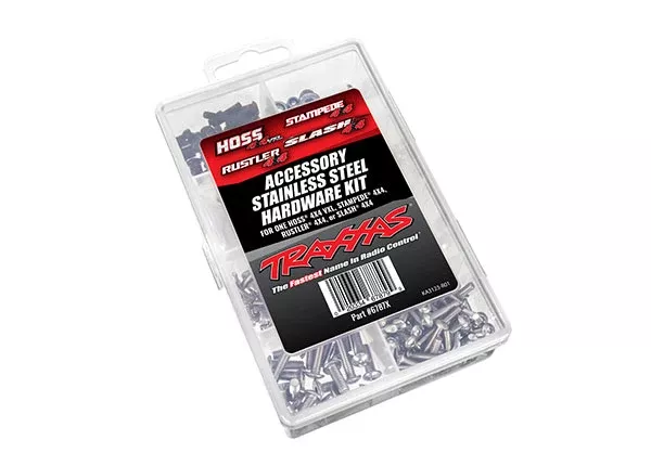 Traxxas 6787X Complete Stainless Steel Hardware Kit fits 4x4: Hoss, Slash, Stampede, Rustler