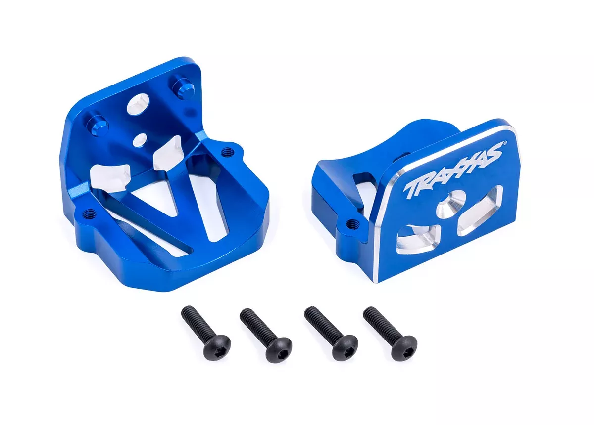 Traxxas 7760 Blue Aluminum Front & Rear Motor Mounts fits X-Maxx and XRT