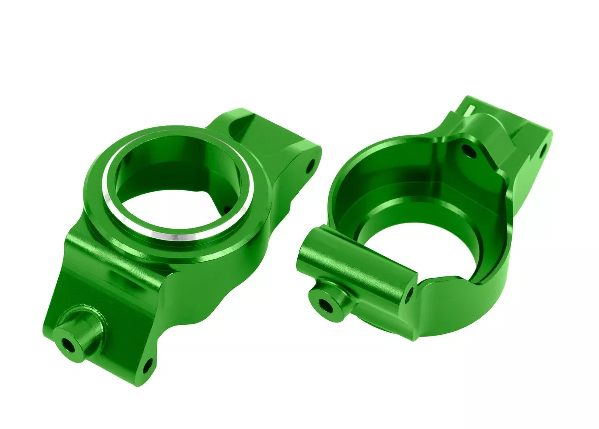 Traxxas 7832 Green Aluminum Left & Right Caster Blocks (C-Hubs) fits X-Maxx and XRT