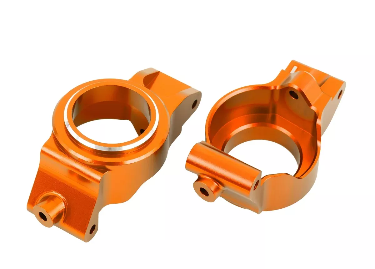 Traxxas 7832 Orange Aluminum Left & Right Caster Blocks (C-Hubs) fits X-Maxx and XRT