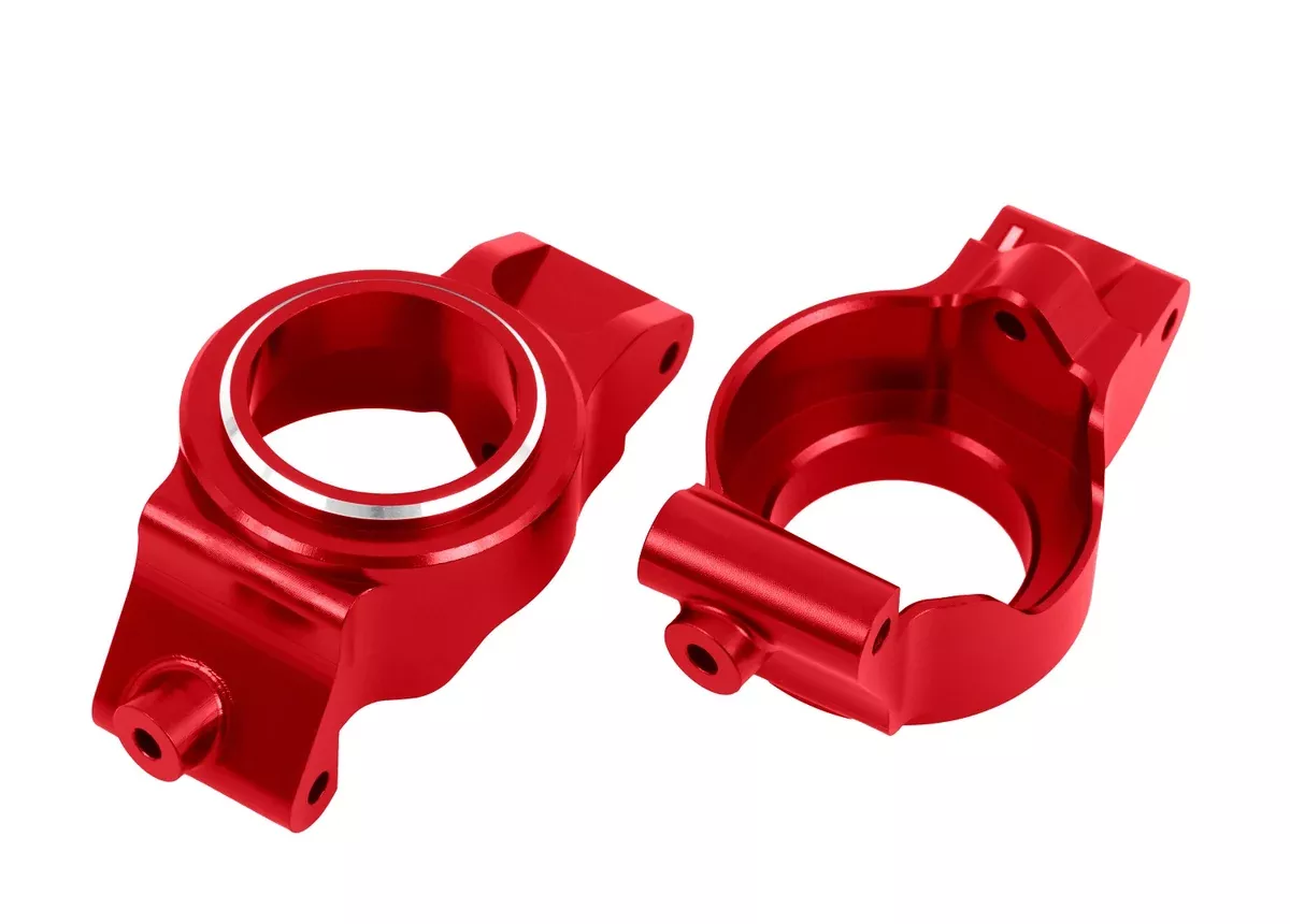 Traxxas 7832 Red Aluminum Left & Right Caster Blocks (C-Hubs) fits X-Maxx and XRT